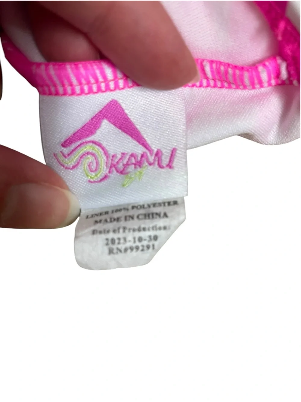 Kami Girls Pink White Tropical Floral One Piece Swimsuit Bathing Suit Size 14